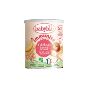 BABYBIO 5 Céréales Banane Pomme 220g Bio Céréales Bébé Dès 6 Mois Alimentation Infantile