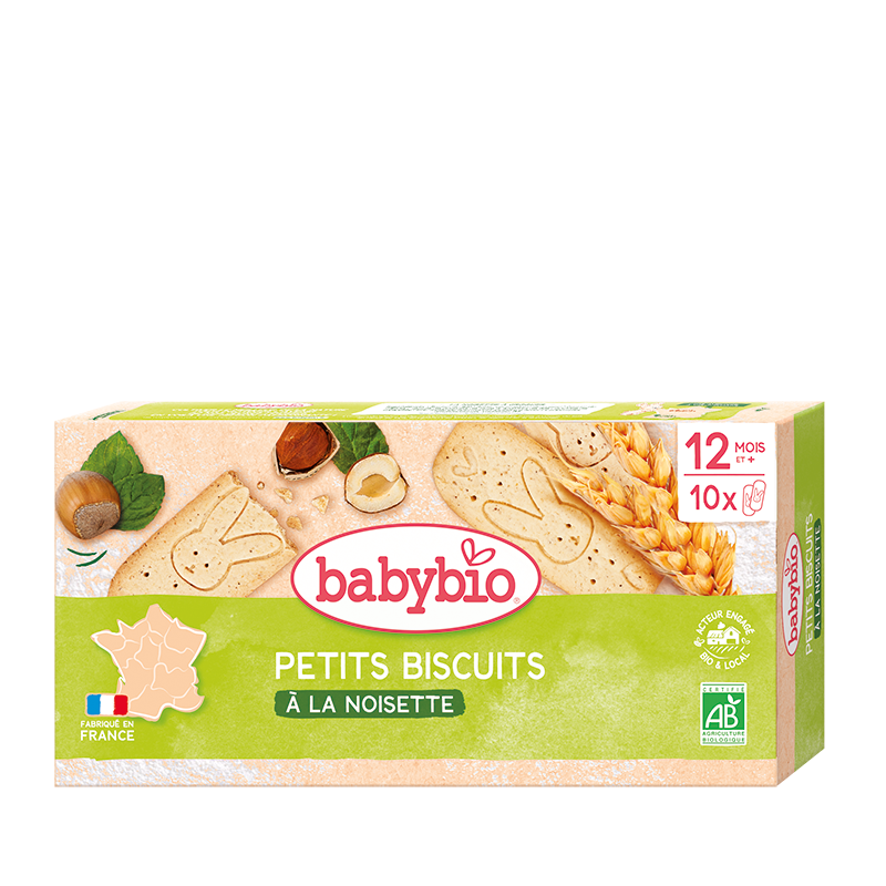 BABYBIO Petits Biscuits à la Noisette 160g Bio Biscuits Bébé Dès 10 Mois Alimentation Infantile