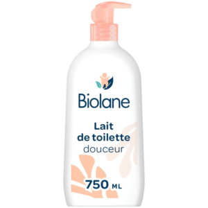 BIOLANE Lait De Toilette 750ml Lait Nettoyant Bébé Sans Rinçage Format Familial