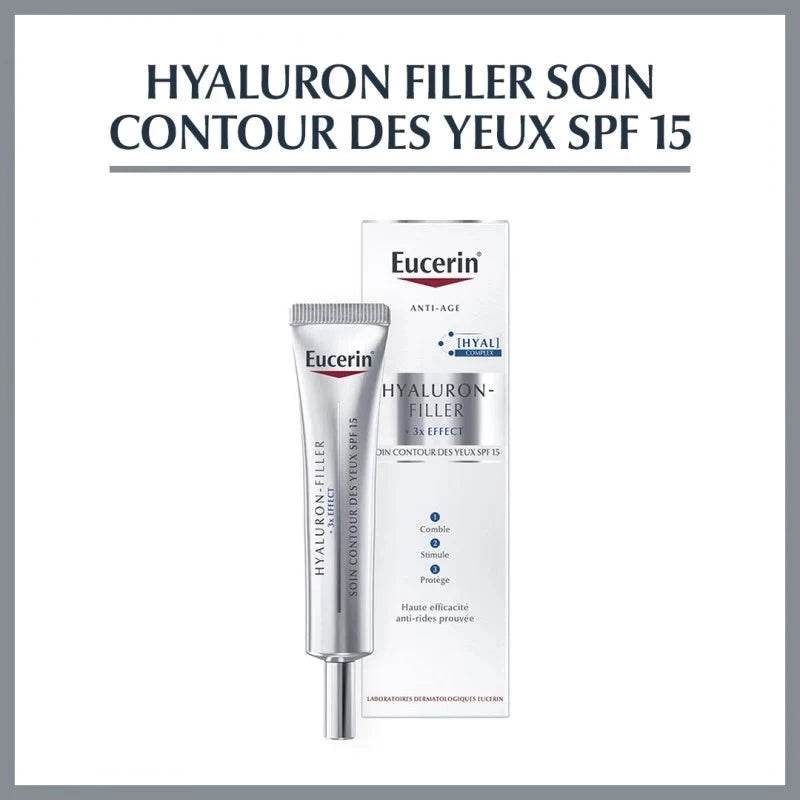 Eucerin HYALURON-FILLER Soin Contour Des Yeux SPF15 15ml - Anti-Rides Yeux