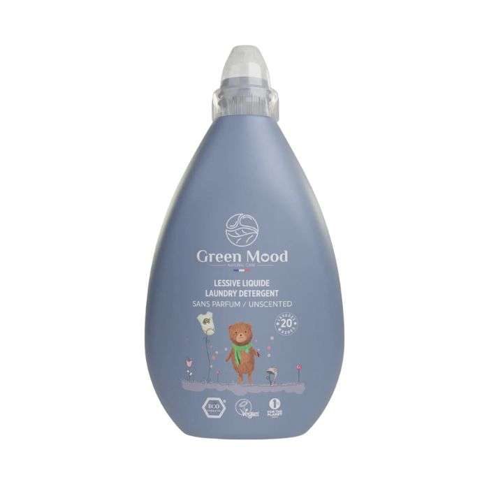 GREEN MOOD Lessive Liquide Bébé 1000ml Écologique Hypoallergénique Peaux Sensibles