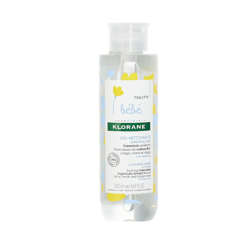 KLORANE Bébé Eau Nettoyante Au Calendula 500ml - Sans Rinçage + Cadeau 🎁