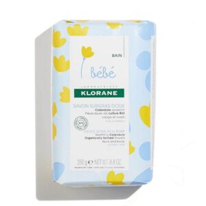 KLORANE Bébé Savon Surgras Doux au Calendula 250g - Dès la Naissance + Cadeau