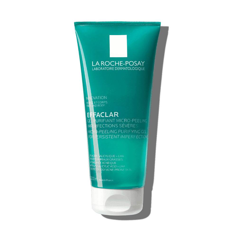 LA ROCHE-POSAY Effaclar Gel Purifiant Micro-Peeling 200ml Acide Salicylique Exfoliant Anti-Imperfections Peaux Grasses