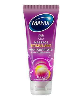 MANIX Gel Massage Stimulant 200ml Gingembre Effet Chauffant Sensuel Compatible Préservatifs Base Eau
