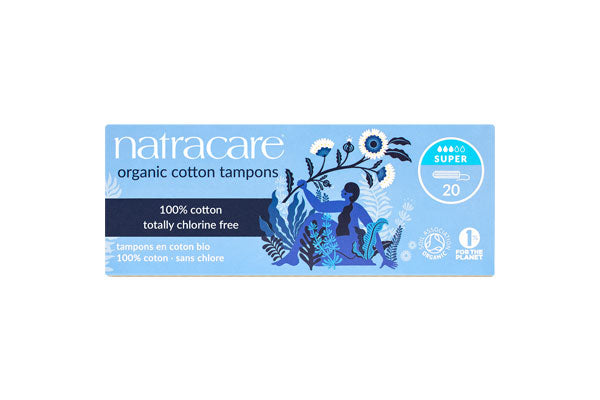 NATRACARE Tampons Super Sans Applicateur 20 Unités Protection Hygiénique Bio Coton Naturel Flux Abondant