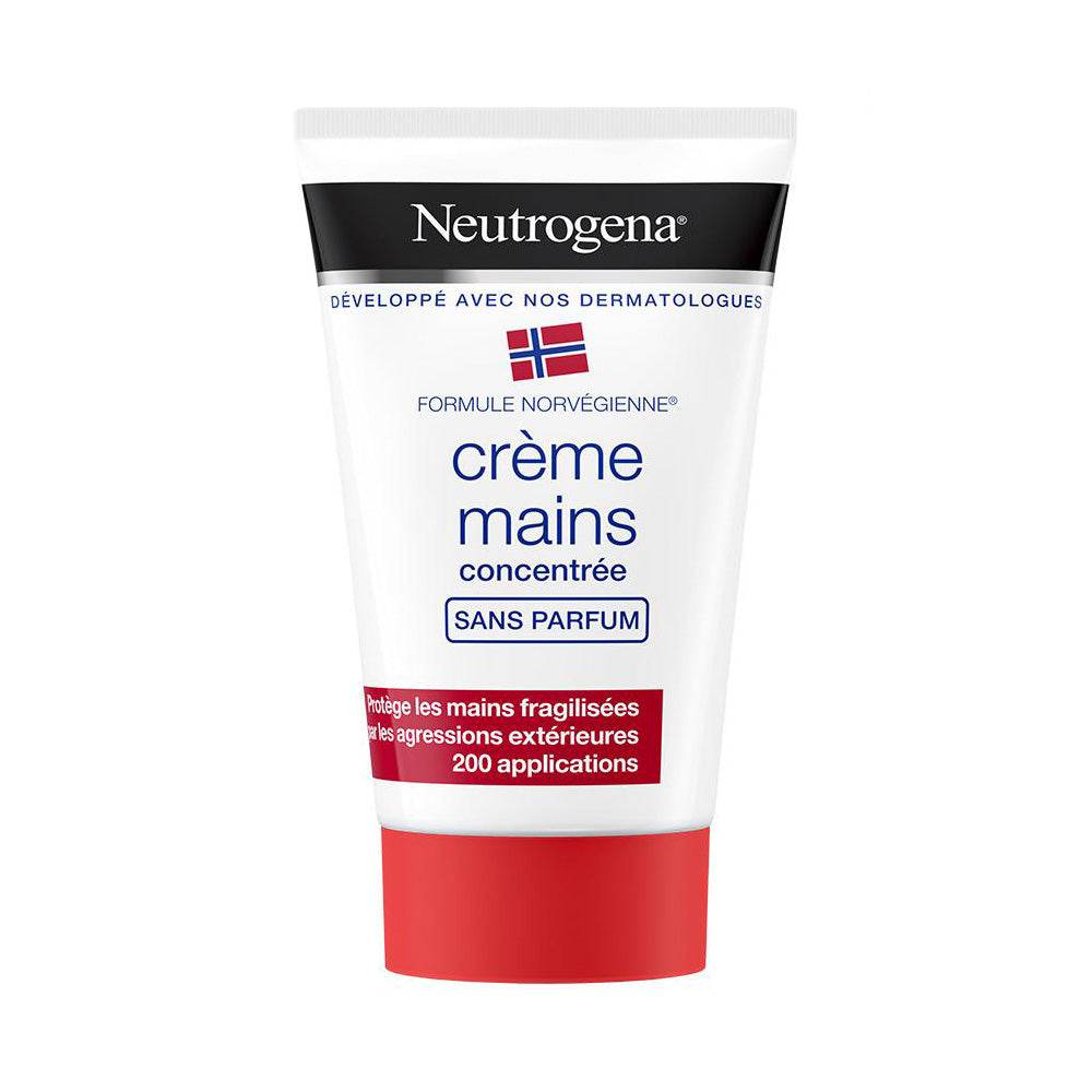 NEUTROGENA Crème Mains Concentrée Sans Parfum 50ml Hypoallergénique Peaux Sensibles Très Sèches Absorption Rapide