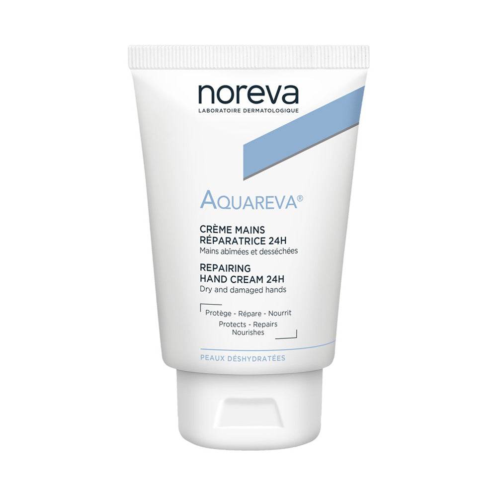 Noreva Aquareva Crème Mains Réparatrice 24H 50ml Hydratation Intense Peaux Abîmées