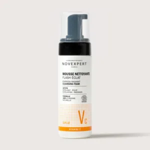 Novexpert Mousse Nettoyante Flash Éclat Vitamine C 150ml Démaquillant Exfoliant