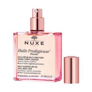 NUXE Huile Prodigieuse Florale Sèche 100ml 6 Huiles Précieuses Vitamine E Parfum Floral Multi-Usage Visage Corps Cheveux