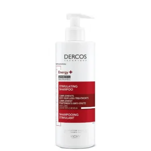 VICHY Dercos Shampooing Énergisant Anti-Chute 400ml Aminexil Force Densité Cheveux Fins Clairsemés Format Économique